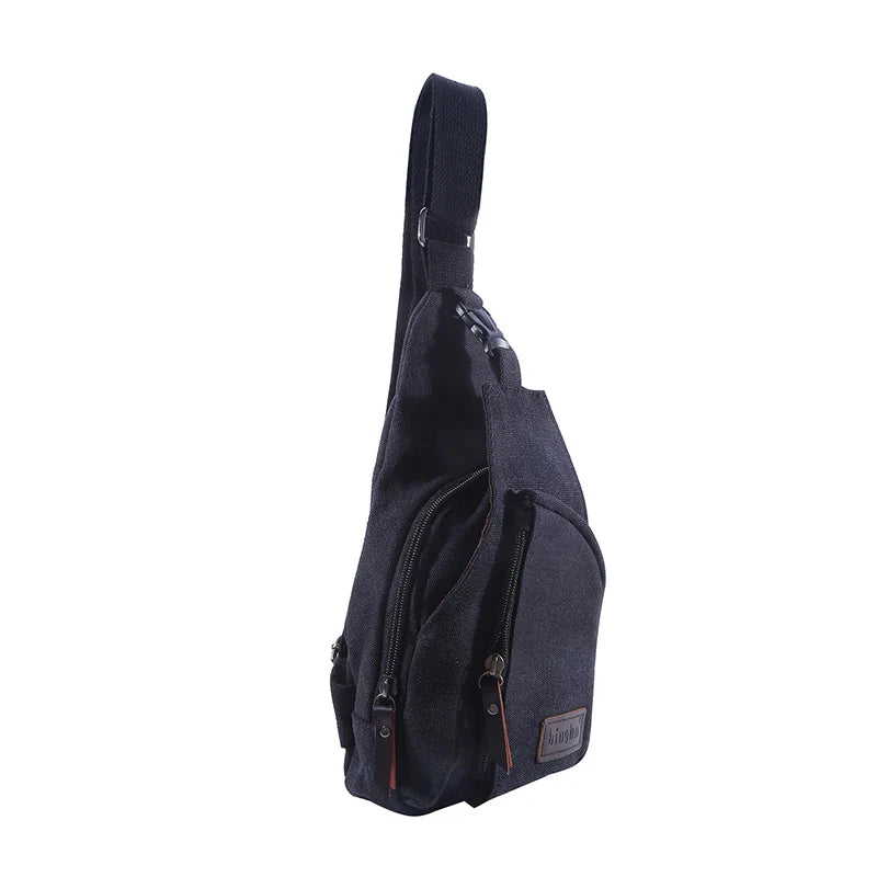 New Men's Vintage Canvas Satchel – Multifunctional Outdoor Small Shoulder Sling Chest Bag