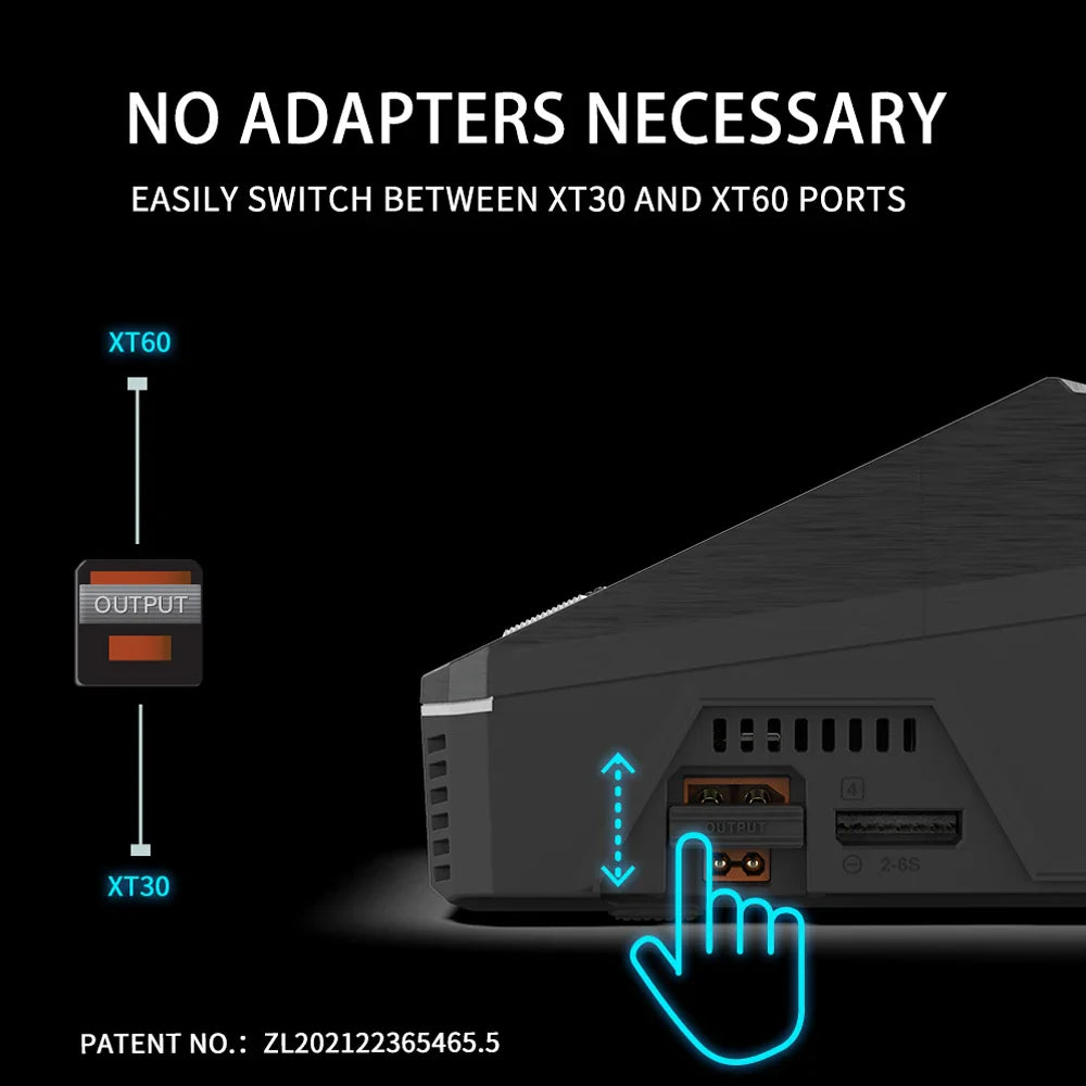 ToolkitRC Q6AC Charger — AC 400W/DC 1000W 4CH with USB A/Type-C, LiPo 1-6S, NiMH 1-16S, PB 1-10S, IPS Display