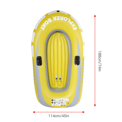 Heavy Duty Inflatable Canoe – Thickened 2-Person Rowing Kayak, Wear-Resistant Inflatable Boat