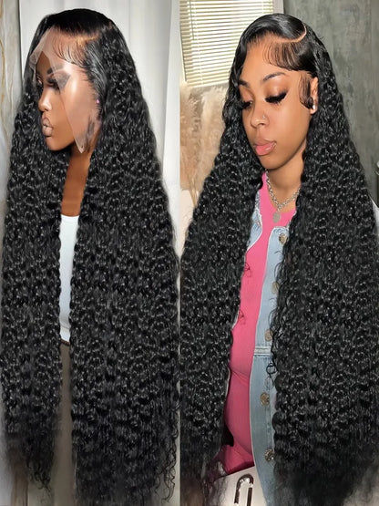 40-50 Inch Deep Wave Lace Front Wig – 13x6 & 13x4 Full Lace Frontal, 200% Remy Human Hair for Black Women