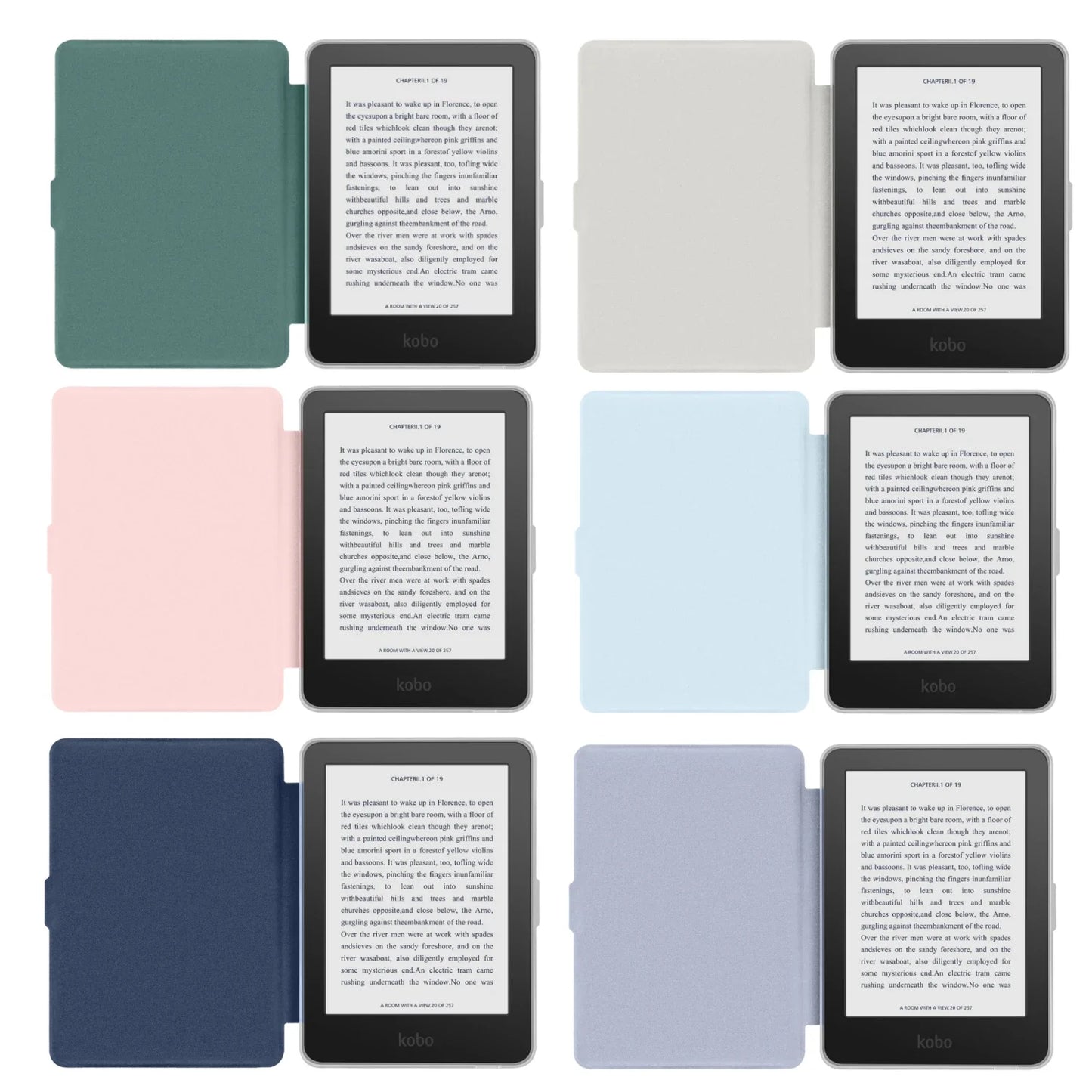 Kobo Clara 2E Case with Screen Protector — 6" Auto Sleep Leather Magnetic Cover & Transparent Acrylic Funda