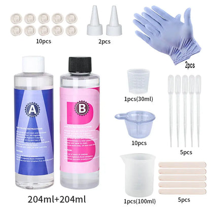 1:1 Crystal Clear Epoxy Resin Kit - High Gloss Bubble Free Art Resin for DIY Casting Coating & Jewelry Making