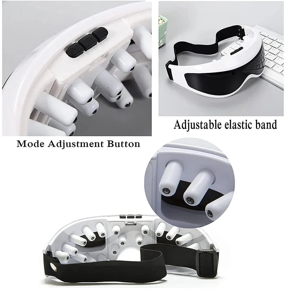 Electric Wireless Eye Massager Mask – Migraine Relief, Vision Improvement & Forehead Vibration Eye Care Glasses