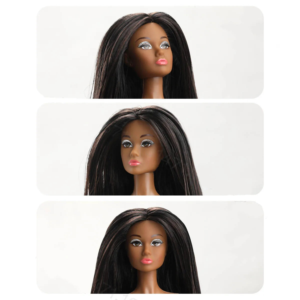 32cm Star FR Supermodel Doll — 1/6 Nude Fashion Doll with Trend Makeup, Curly & Straight Hair, White/Black/Wheat Skin DIY Dress-Up Toy
