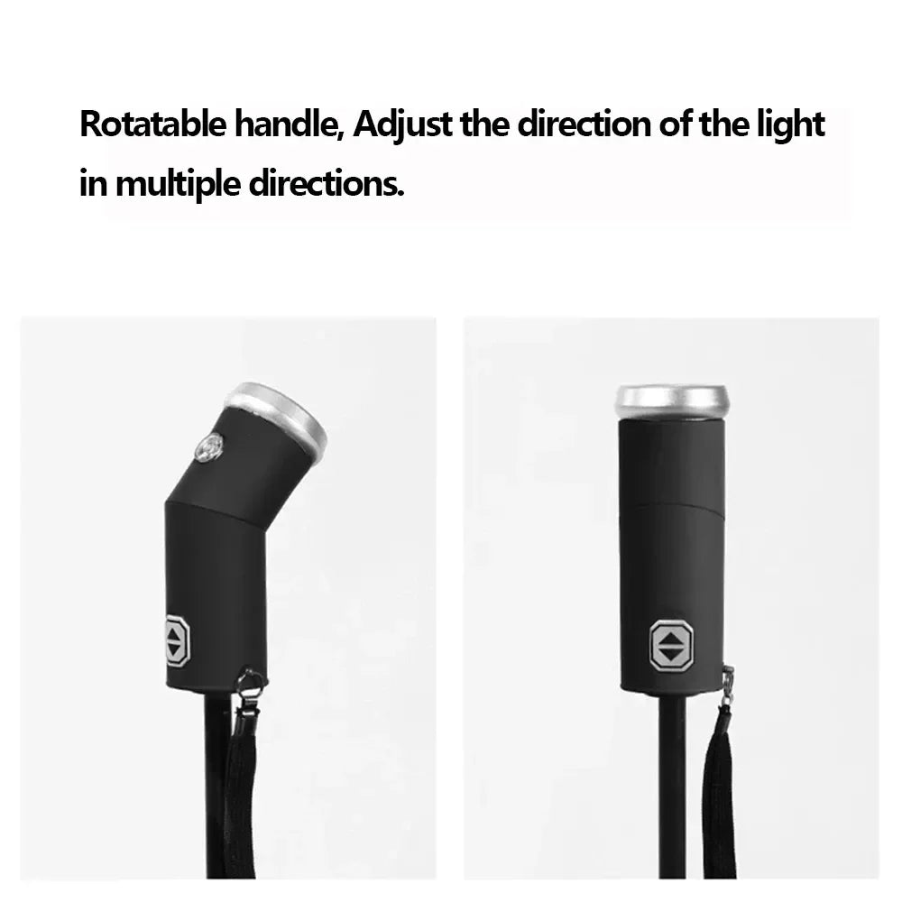 Fully Automatic Sun Protection Umbrella with LED Flashlight - Folding Waterproof UV Sunshade, Rainproof, Wind-Resistant Umbrella