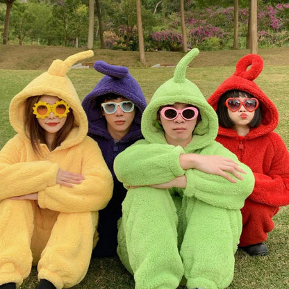 Unisex Tinky Winky Dipsy Po Lala Onesie - Soft Long Sleeve Pajamas & Cosplay Homewear