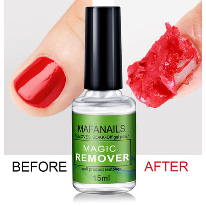 MAFANAILS 15ml Magic Nail Gel Remover — Fast-Acting UV Gel & Semi-Permanent Polish Remover, Nail Varnish & Glue Cleaner