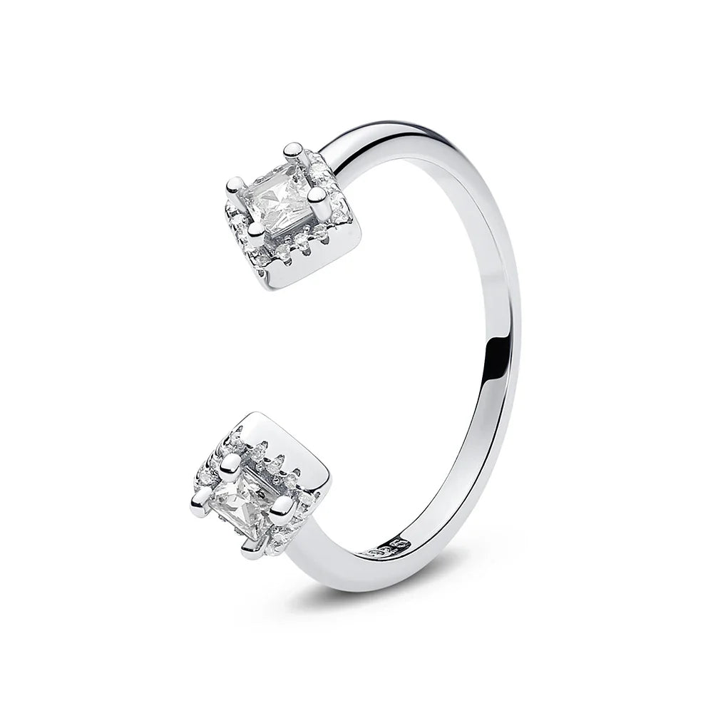 925 Sterling Silver Women’s Ring – Crown, Heart & Wishbone Design with Crystal, Rose Gold Engagement & Wedding Jewelry