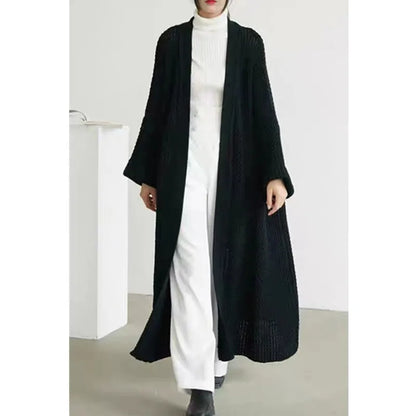 Autumn Winter Women’s Long Knitted Cardigan Sweater – Casual Loose Warm Long Sleeve Coat
