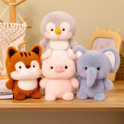 16cm Cute Plush Companion Doll - Anime Elephant, Rabbit, Bear & Panda Soft Desk Toy Gift