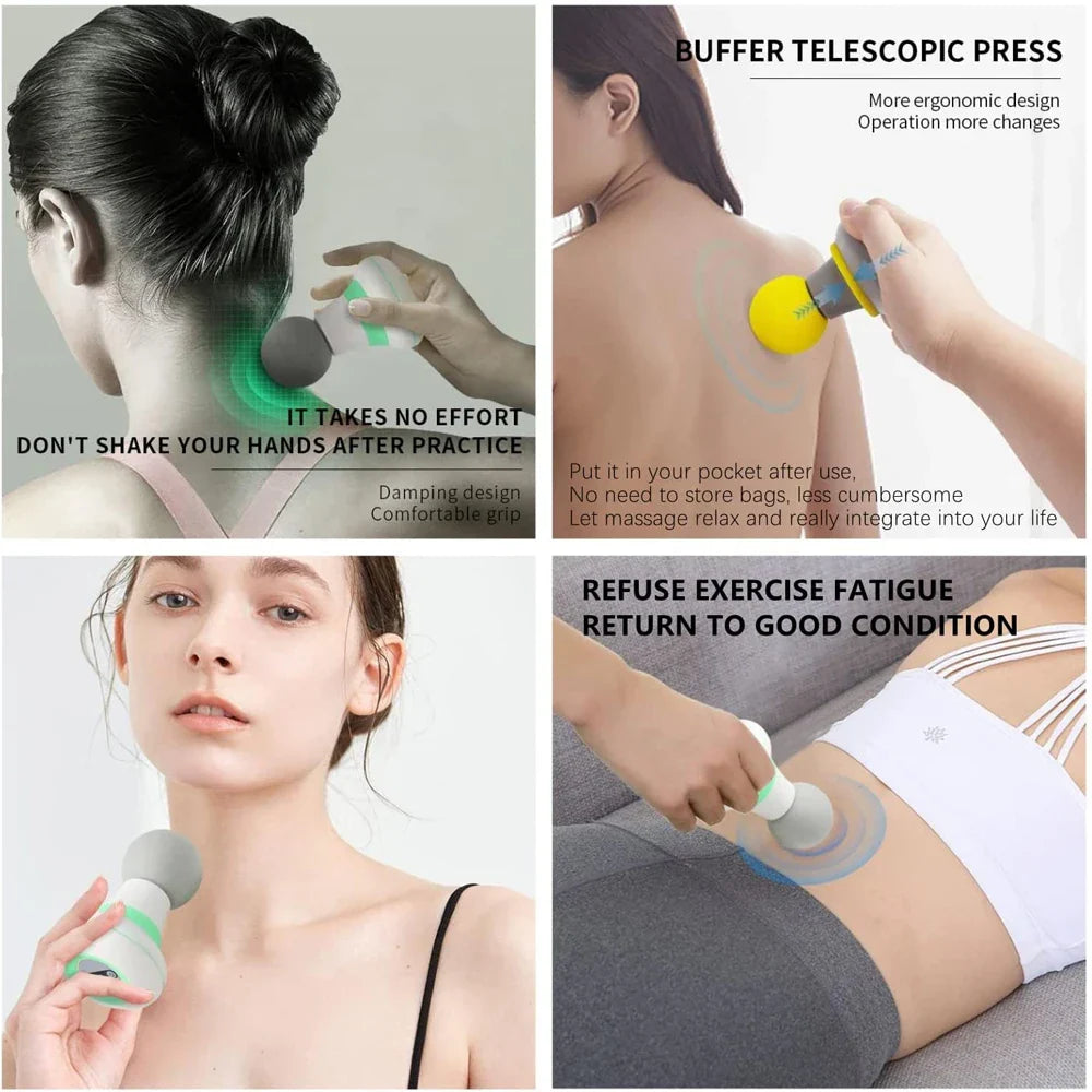 Electric Mini Handheld Massage Gun: 6-Speed Vibration Fitness Massager - Relieve Fatigue and Pain, Personal Care Body Massager