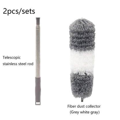 Telescopic Microfiber Duster – 250cm Extendable Washable Brush for Spider Web & Dust Cleaning