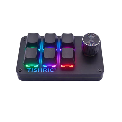 TISHRIC RGB Mini Macro Mechanical Keypad – 3/4/6-Key Hot Swap Programmable Gaming & Multimedia Keyboard