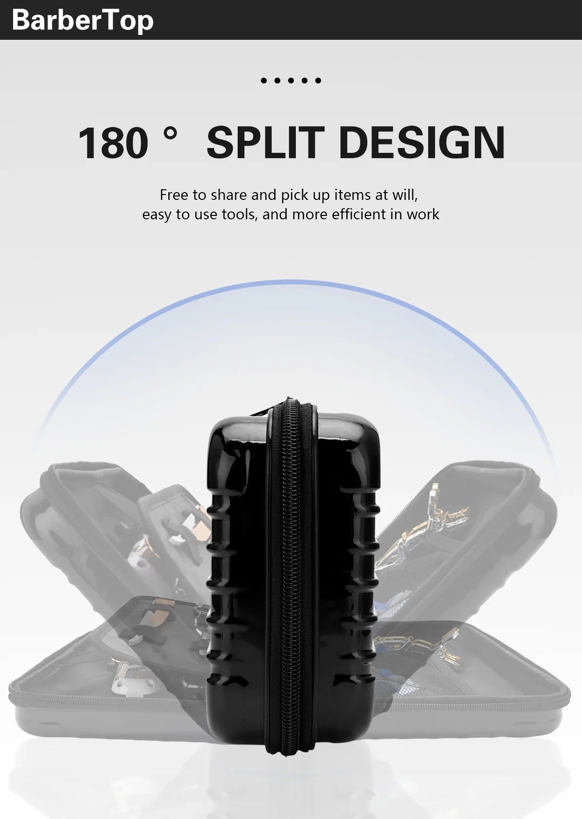 BARBERTOP Waterproof Tools Storage Bag – Hair Clipper, Scissors, Shaving Kits & Haircut Accessories Organizer Box