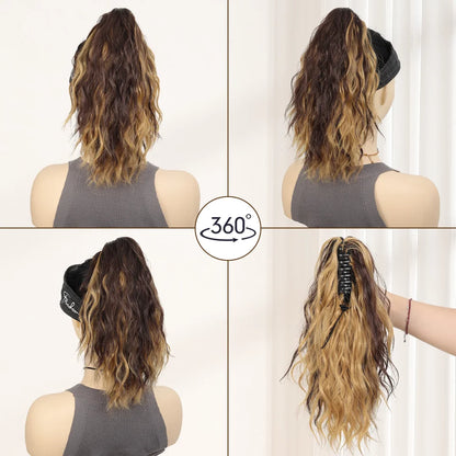 LUPU 14" Synthetic Curly Claw Clip-In Ponytail – Heat-Resistant Fashion Hair Extension for Daily Wear, Halloween & Holidays