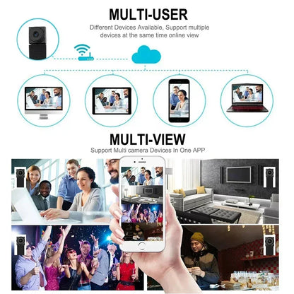 HD 1080P WiFi Mini Camera – Portable Wireless Micro Camcorder with P2P Remote Viewing & Loop Recording Web Camera