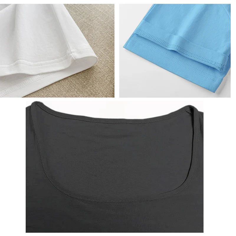 Women’s Short Sleeve Summer T-Shirt – Slim Fit Solid Color Square Neck Elastic Y2K Streetwear Fashion Tee Top QX33