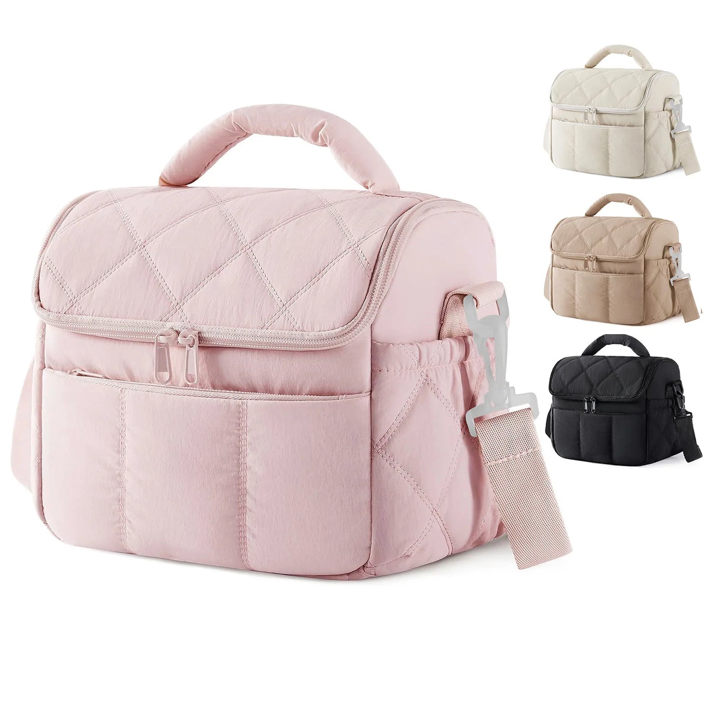 Insulated Lunch Bag - Portable Reusable Nylon Leakproof Lunch Box for Women