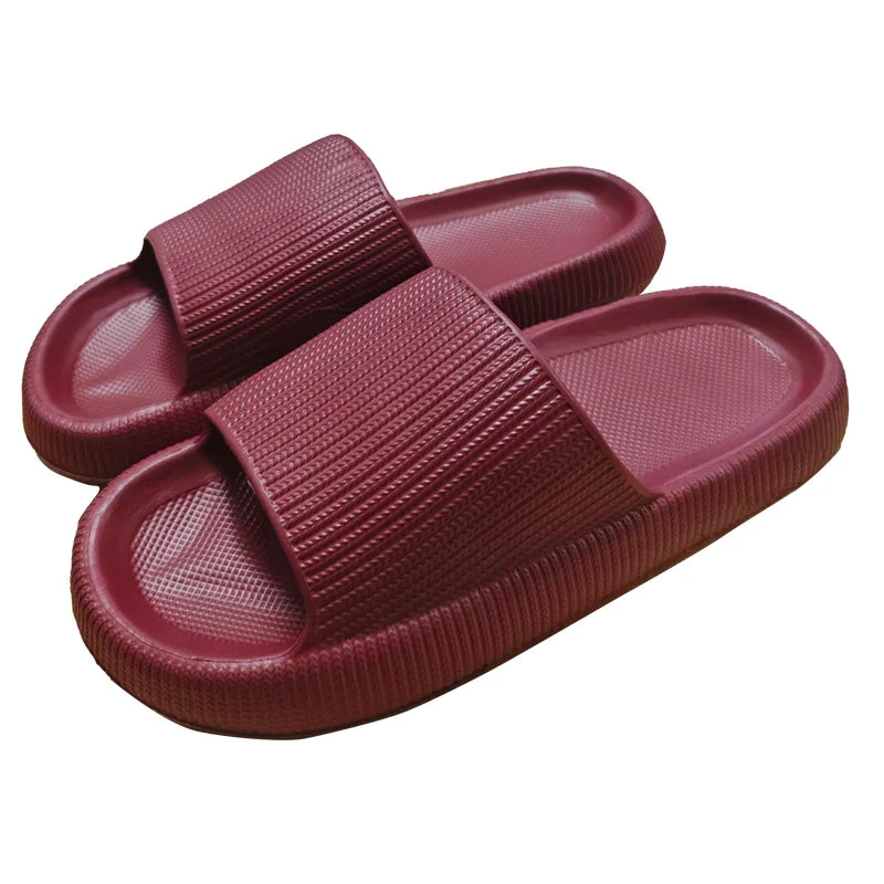 4cm Thick Sole EVA Cloud Slippers – Height Increasing Non-Slip Bathroom & Indoor Summer Sandals for Couple Home Use