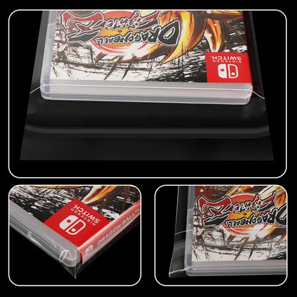 100pcs Resealable Protective Sleeves for Nintendo Switch Game Cases — Clear OPP Plastic Bags for NS Cartridges