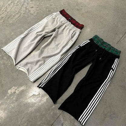 Y2K Retro Embroidered Sweatpants - Unisex Harajuku Goth Wide Leg Baggy Streetwear