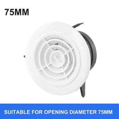 75-200mm Adjustable Round Wall Vent – ABS Indoor Ventilation Grille with Airflow Control