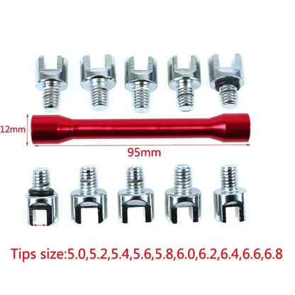 CNC Motorcycle Spoke Wrench Tool - High Performance Dirt Bike ATV Scooter Wheel Repair Kit with 10 Interchangeable Tips