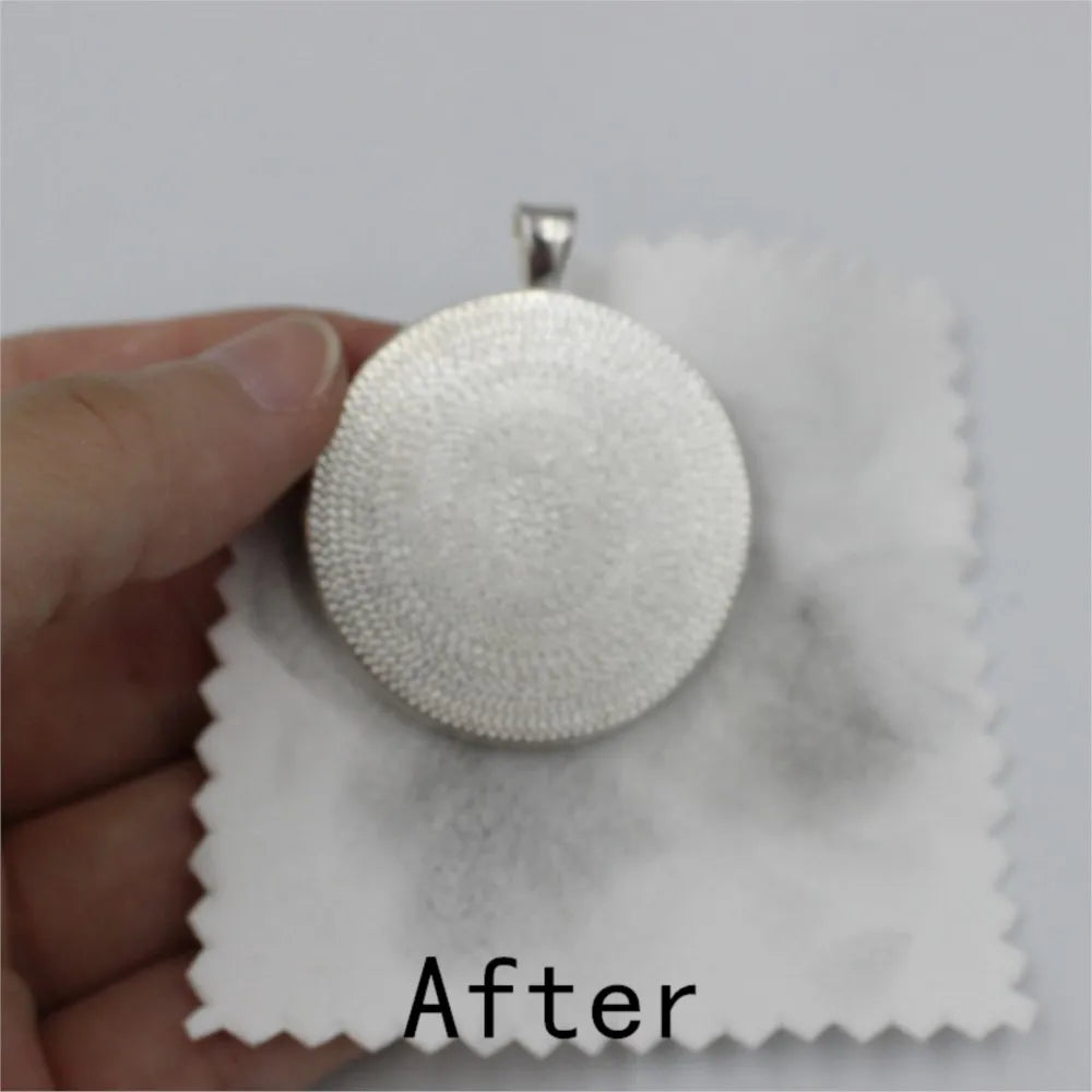 50pcs 8x8cm Silver Polish Cloths – Individually Wrapped Soft Cleaning Wipes for Jewelry & Tools