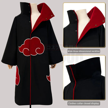 HOLOUN Anime Uchiha Itachi & Sasuke Cosplay Cloak – Embroidered Hawk Team Akatsuki Costume for Christmas