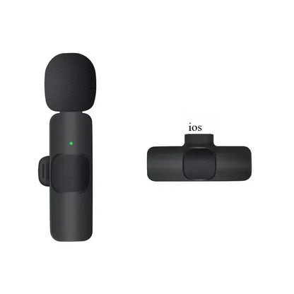 Basix Mini Wireless Lavalier Microphone - Noise Cancelling Portable Mic for iPhone Android Camera Live Interviews