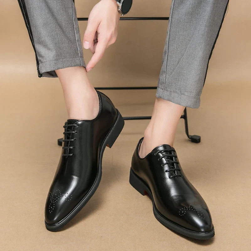 Luxury Men’s Leather Oxford Dress Shoes – High-Quality Gentleman Wedding & Office Shoes 2024