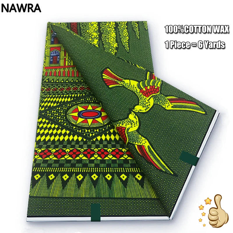 Original 100% Cotton African Wax Print Fabric - Soft Ankara Batik DIY Pagne