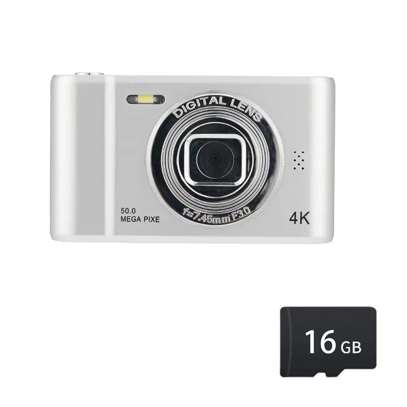 4K Digital Camera – 50MP Travel Selfie Camera with HD Zoom, 2.4-inch Screen, Mini Retro Cam for Kids & Beginners