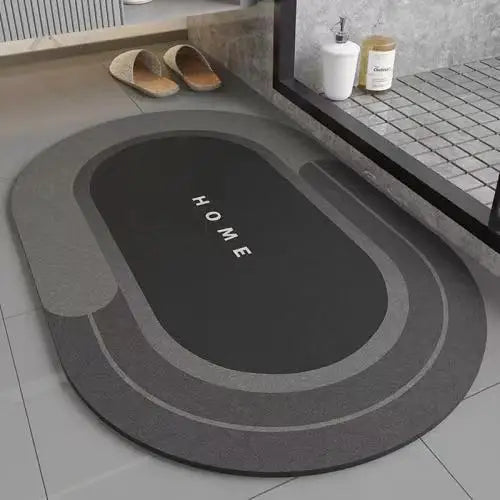 Bathroom Absorbent Floor Mat – Anti-Slip Diatomaceous Mud Quick-Dry Foot Rug for Toilet & Door, Anti-Fall Mat