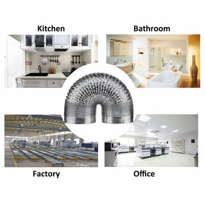 Scalable Aluminum Foil Ventilation Duct Hose – 80/100/120/150/200mm Exhaust Pipe for Kitchen, Bathroom & Fan Outlets