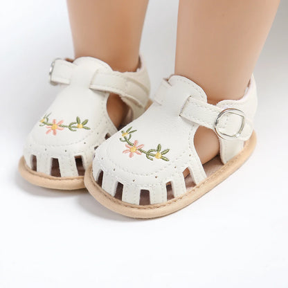 Infant Baby Sandals – Summer Newborn Crib Shoes, Flat First Walkers for Boys & Girls, Wedding Dress Shoes