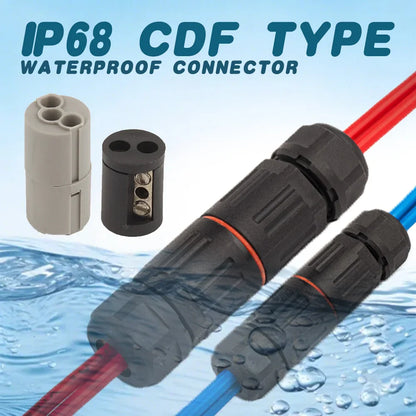 IP68 Waterproof Quick Wire Connector I/T Shape – 2/3/5 Pin Solderless LED Outdoor Electrical Junction Box, Rainproof Cable Connector