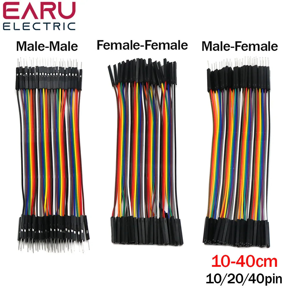 40-Pin Dupont Jumper Wires — 10/20/30cm Male-to-Male, Female-to-Female, Male-to-Female Cable for PCB DIY Kits