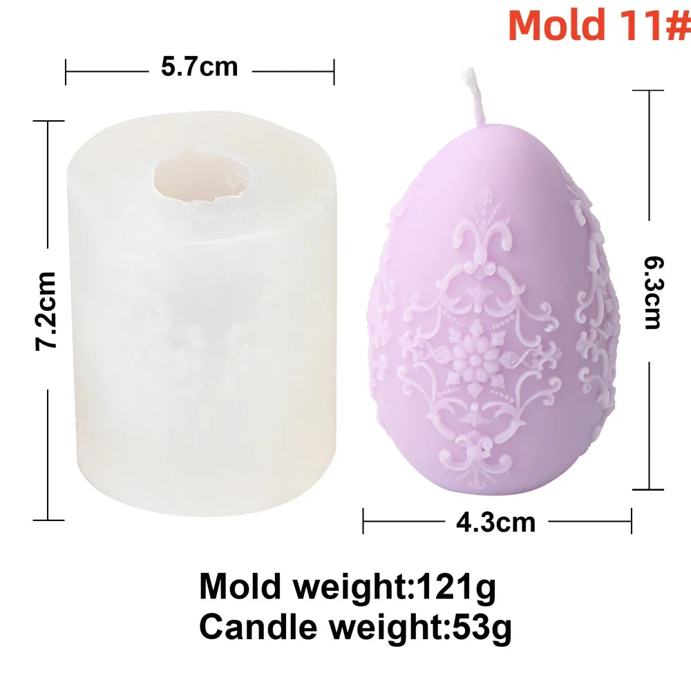 3D Easter Egg Scented Candle Silicone Mold – DIY Embossed Butterfly & Flower Egg Shape for Candle & Plaster Making, Easter Gift