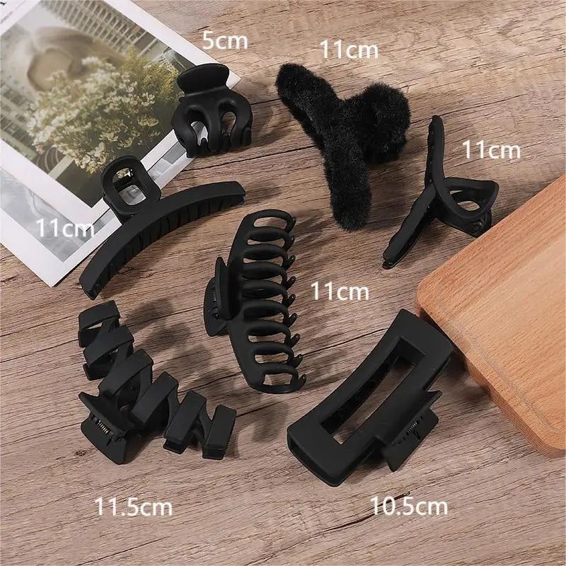 Women's Fashion Claw Clip Set: 2/3/4Pcs Coffee Black Acrylic Large Hair Claws - Korean Style Hair Accessories