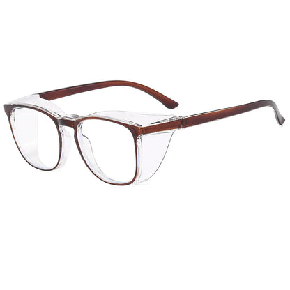 Clear Safety Glasses Anti-Fog Blue Light Blocking Square Frame Scratch Resistant Protective Work Eyewear for Men & Women Nurses