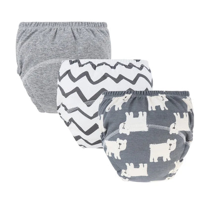3-Piece Baby Diaper Pants Set – Cotton Toddler Training Pants, Cartoon Printed Reusable Nappies for Newborns & Infants