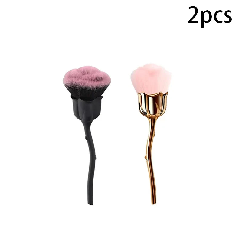 Rose Nail Dust Brush - Soft Manicure & Nail Art Cleaning Brush