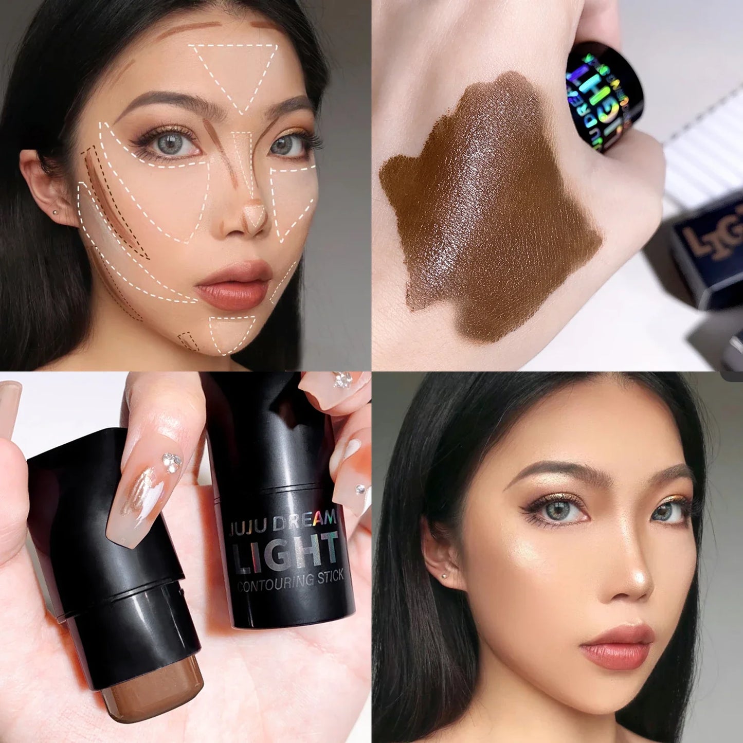 High-Light Trimming Stick Contour Shadow Cream - Natural Nude Makeup, Three-Dimensional Brightening Lying Silkworm Contour Stick