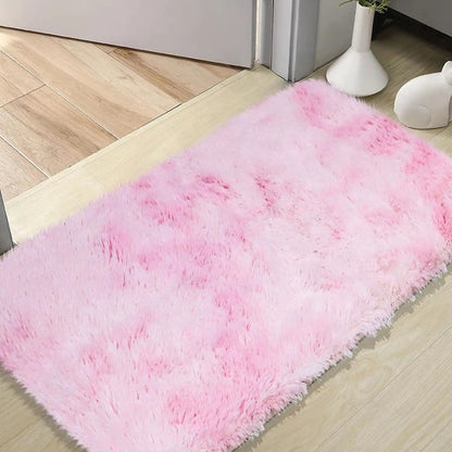 VIKAMA Silk Wool Tie-Dye Rug – Non-Slip Washable Carpet for Kids Room, Living Room & Bedroom