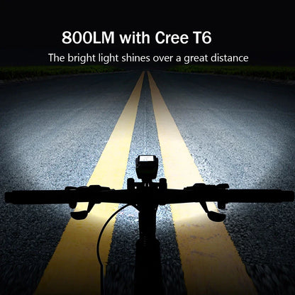 4 Mode USB Bike Light Lamp – Bicycle Computer with 3-Mode Horn, Flashlight, LED Front Lights, Speedometer, and Headlight