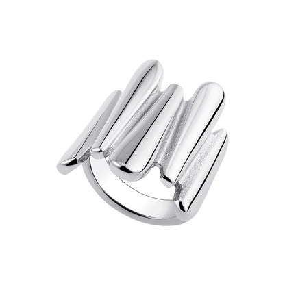 Vintage Stainless Steel Chunky Ring – Punk Irregular Adjustable Open Ring for Women, Wedding Jewelry Gift