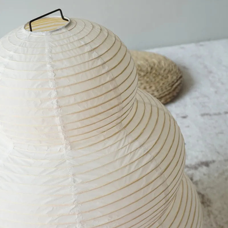 Japanese Akari Noguchi Yong Table Lamp - White Rice Paper Decorative Desk Light for Bedroom, Living Room, & Study
