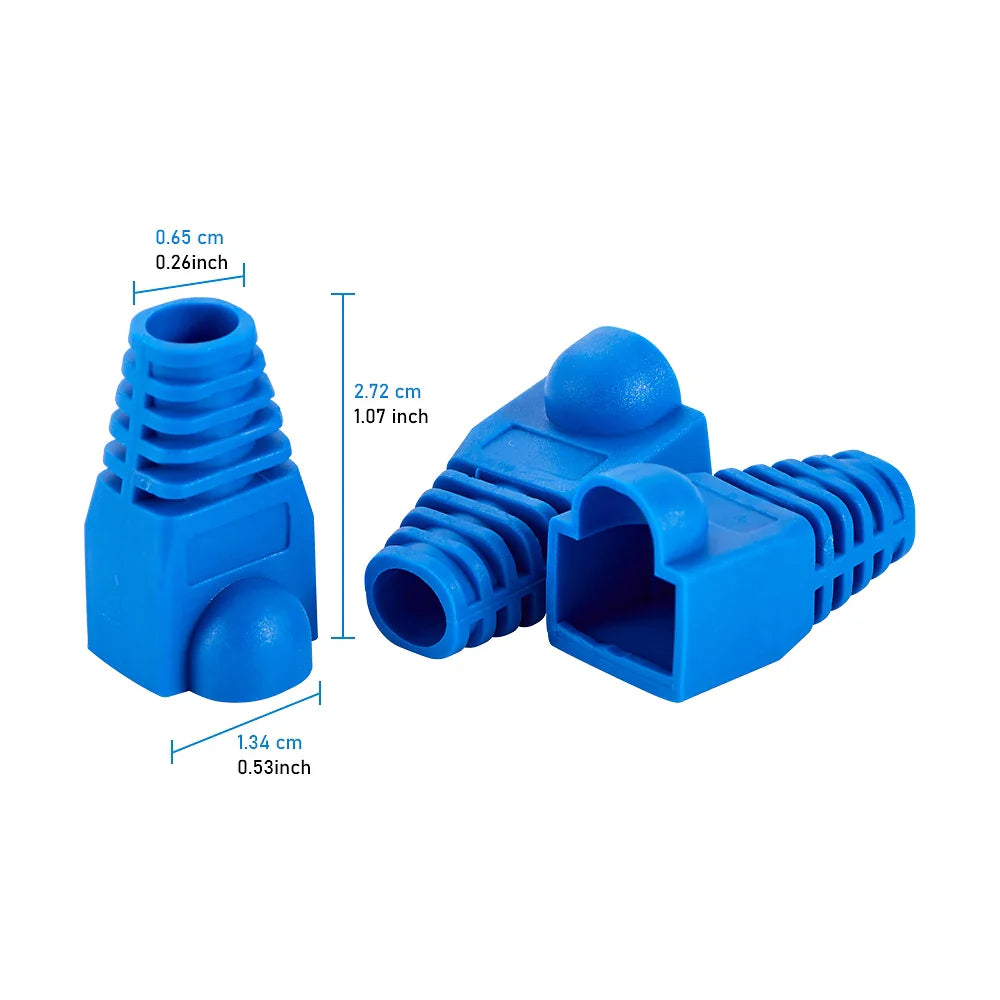 Mixed Color RJ45 Ethernet Cable Boots — Strain Relief Covers for CAT5E/CAT6 Connector Plugs