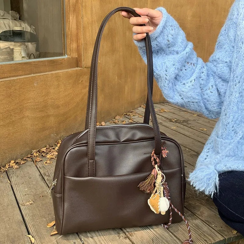 Style Large Capacity Women’s Shoulder Bag – Versatile Vintage Underarm Tote, Autumn 2025 New Arrival